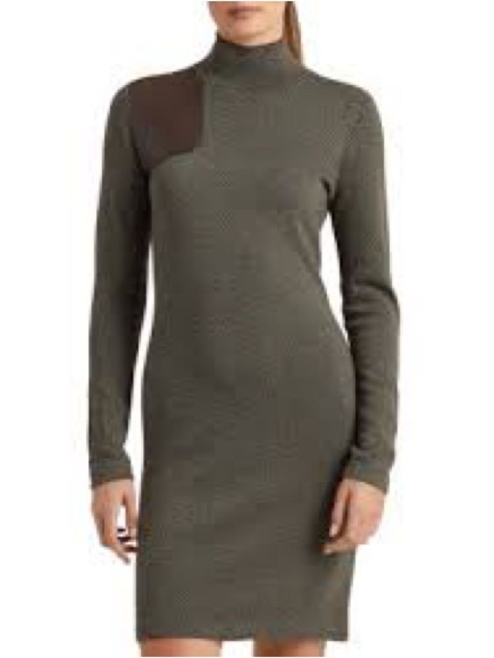 Lauren Ralph Lauren Faux-Leather-Trim Merino Wool Sweater Dress XXL NWT $265 - Picture 2 of 4